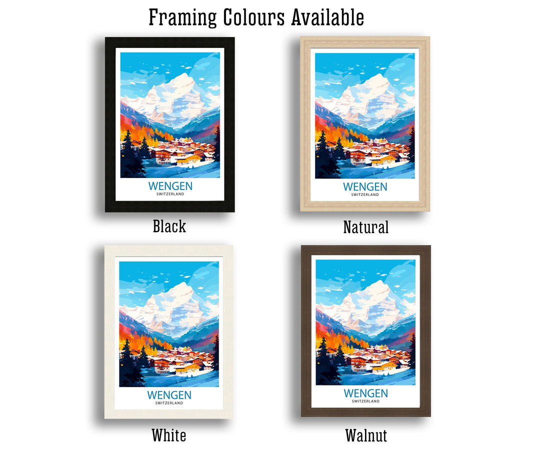 Wengen Switzerland Travel Print Wall Decor Wall Art Wengen Wall Hanging Home Décor Wengen Gift Art Lovers Switzerland Art Lover Gift Print