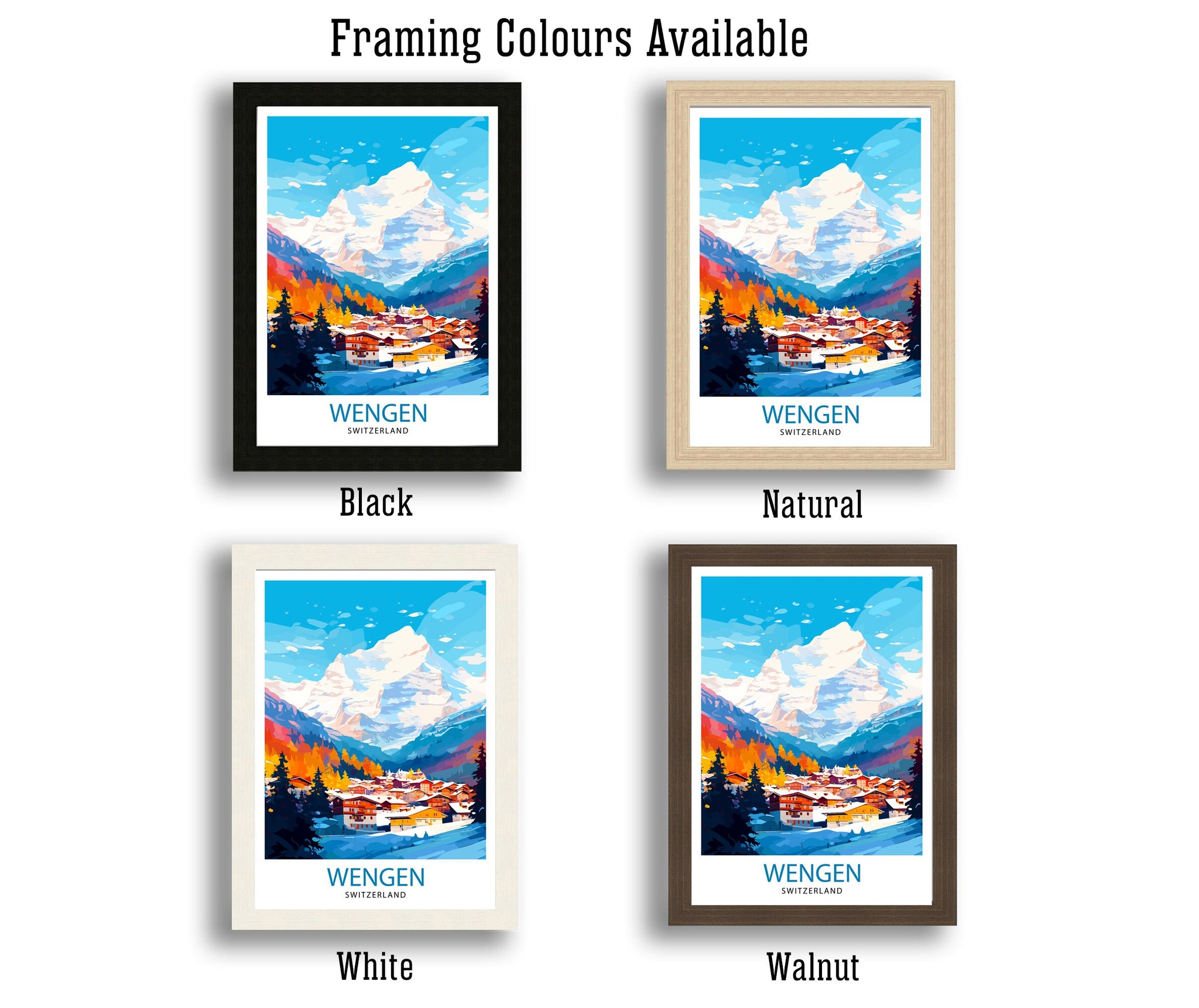 Wengen Switzerland Travel Print Wall Decor Wall Art Wengen Wall Hanging Home Décor Wengen Gift Art Lovers Switzerland Art Lover Gift Print