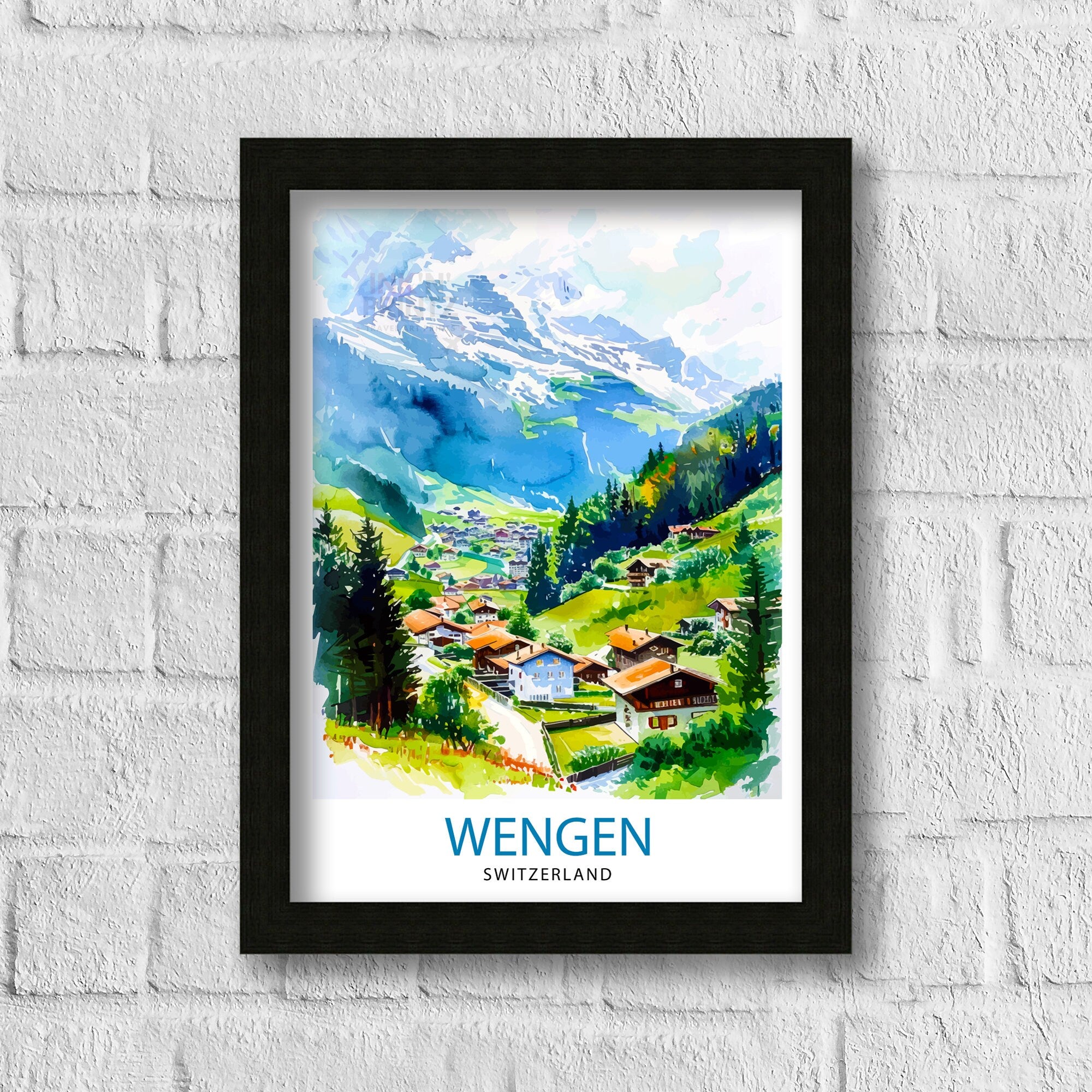 Wengen Switzerland Travel Print Wall Decor Wall Art Wengen Wall Hanging Home Décor Wengen Gift Art Lovers Switzerland Art Lover Gift Print