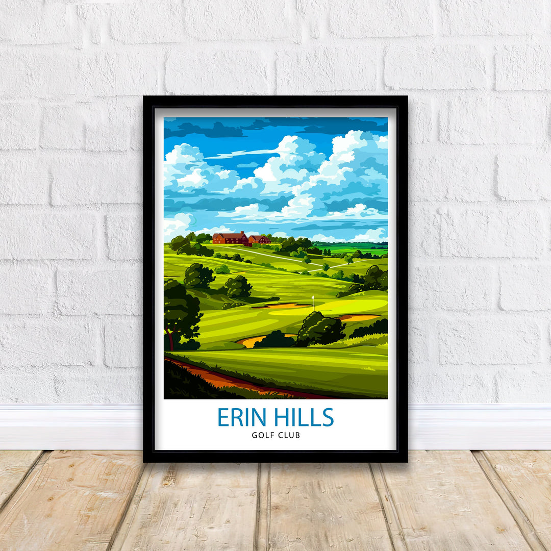 Erin Hills Golf Club Travel Print Wall Decor Wall Art Erin Hills Wall Hanging Home Décor Erin Hills Gift Art Lovers Golf Art Lover Gift