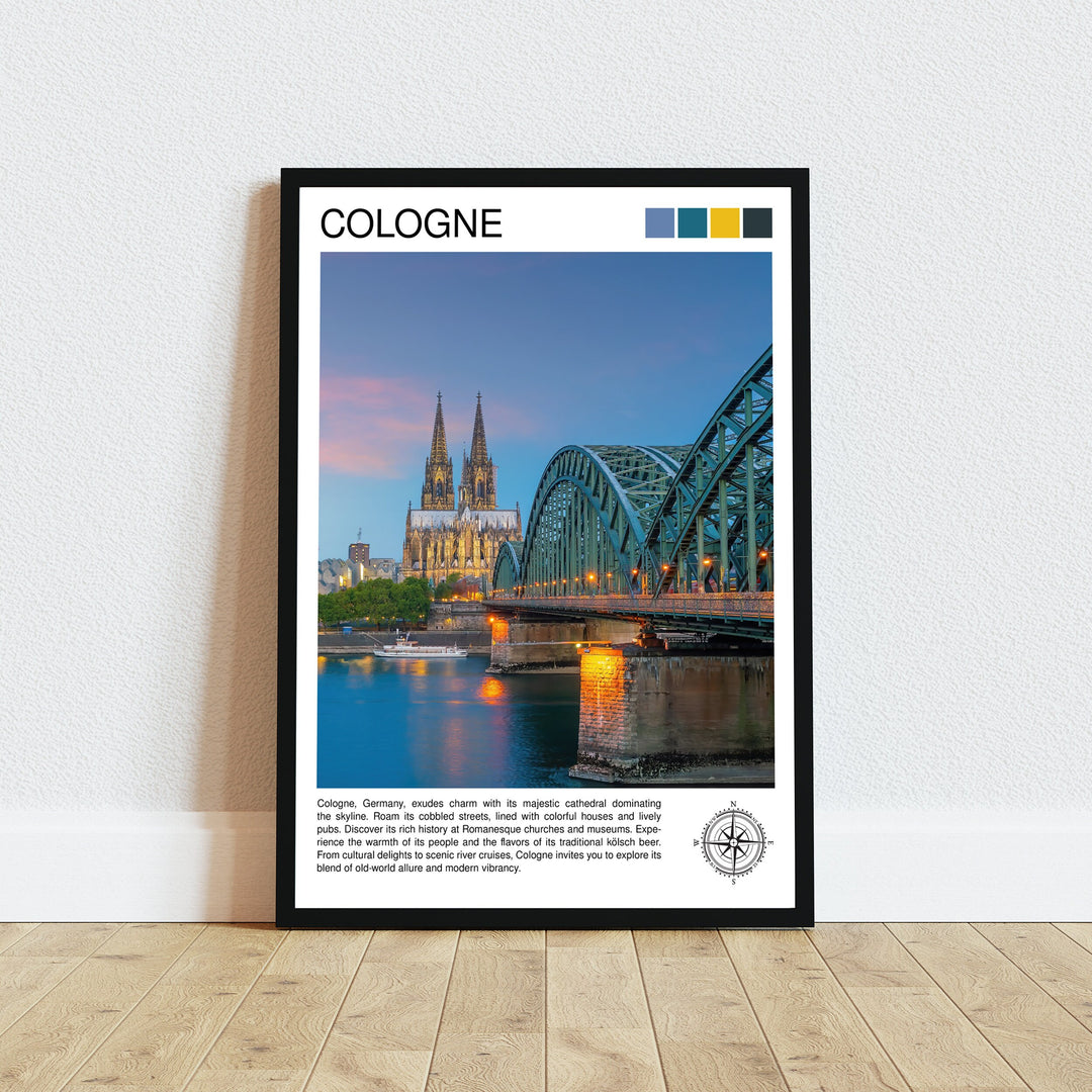 Cologne Germany Travel Print , Cologne Wall Decor, Cologne Home Living Decor, Cologne Illustration Travel Poster, Gift for Cologne, Germany