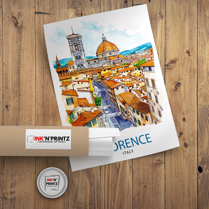 Florence Italy Travel Print Florence Wall Decor Florence Home Living Decor Florence Italy Illustration Travel Poster Gift for Florence