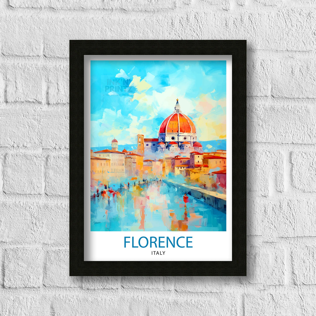 Florence Italy Travel Print Florence Wall Decor Florence Home Living Decor Florence Italy Illustration Travel Poster Gift for Florence