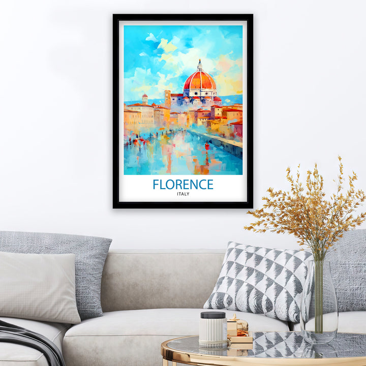 Florence Italy Travel Print Florence Wall Decor Florence Home Living Decor Florence Italy Illustration Travel Poster Gift for Florence