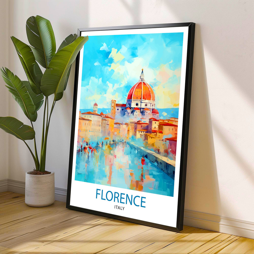 Florence Italy Travel Print Florence Wall Decor Florence Home Living Decor Florence Italy Illustration Travel Poster Gift for Florence