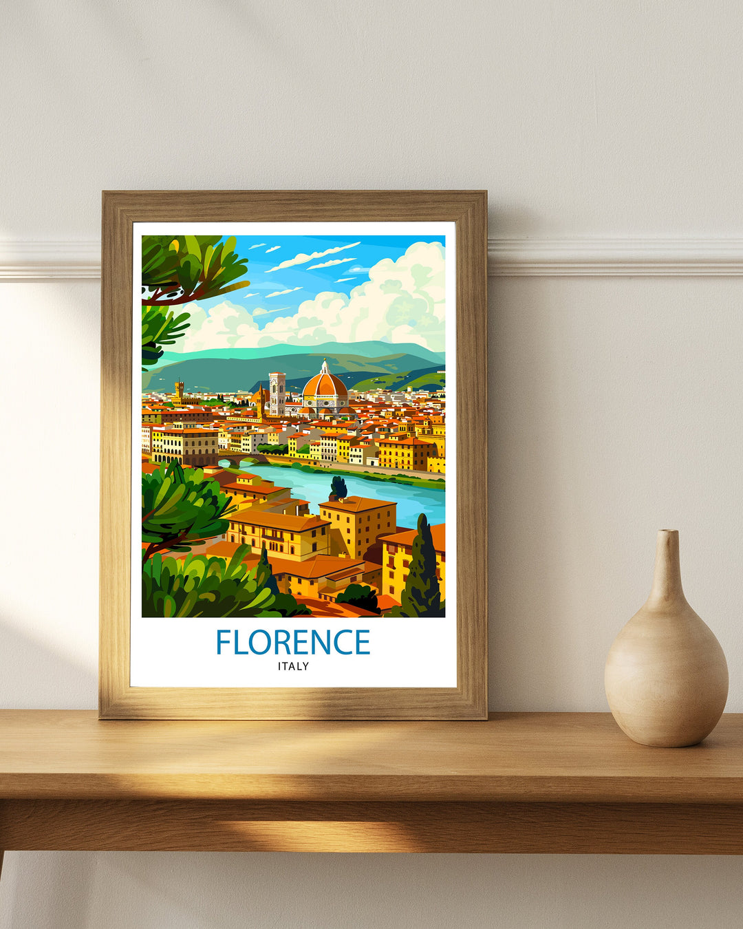 Florence Italy Travel Print Florence Wall Decor Florence Home Living Decor Florence Italy Illustration Travel Poster Gift for Florence