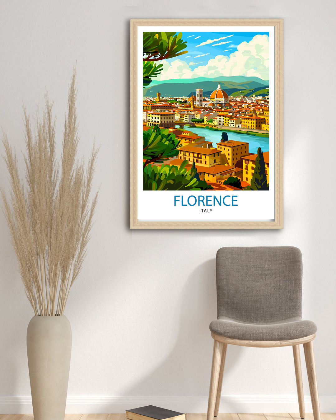 Florence Italy Travel Print Florence Wall Decor Florence Home Living Decor Florence Italy Illustration Travel Poster Gift for Florence