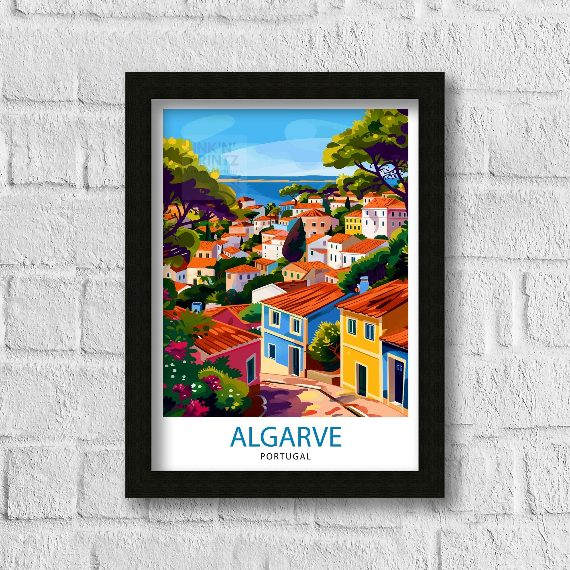Algarve Portugal Travel Print Algarve Wall Decor Algarve Poster Portugal Travel Prints Algarve Art Print Algarve Illustration Algarve Wall