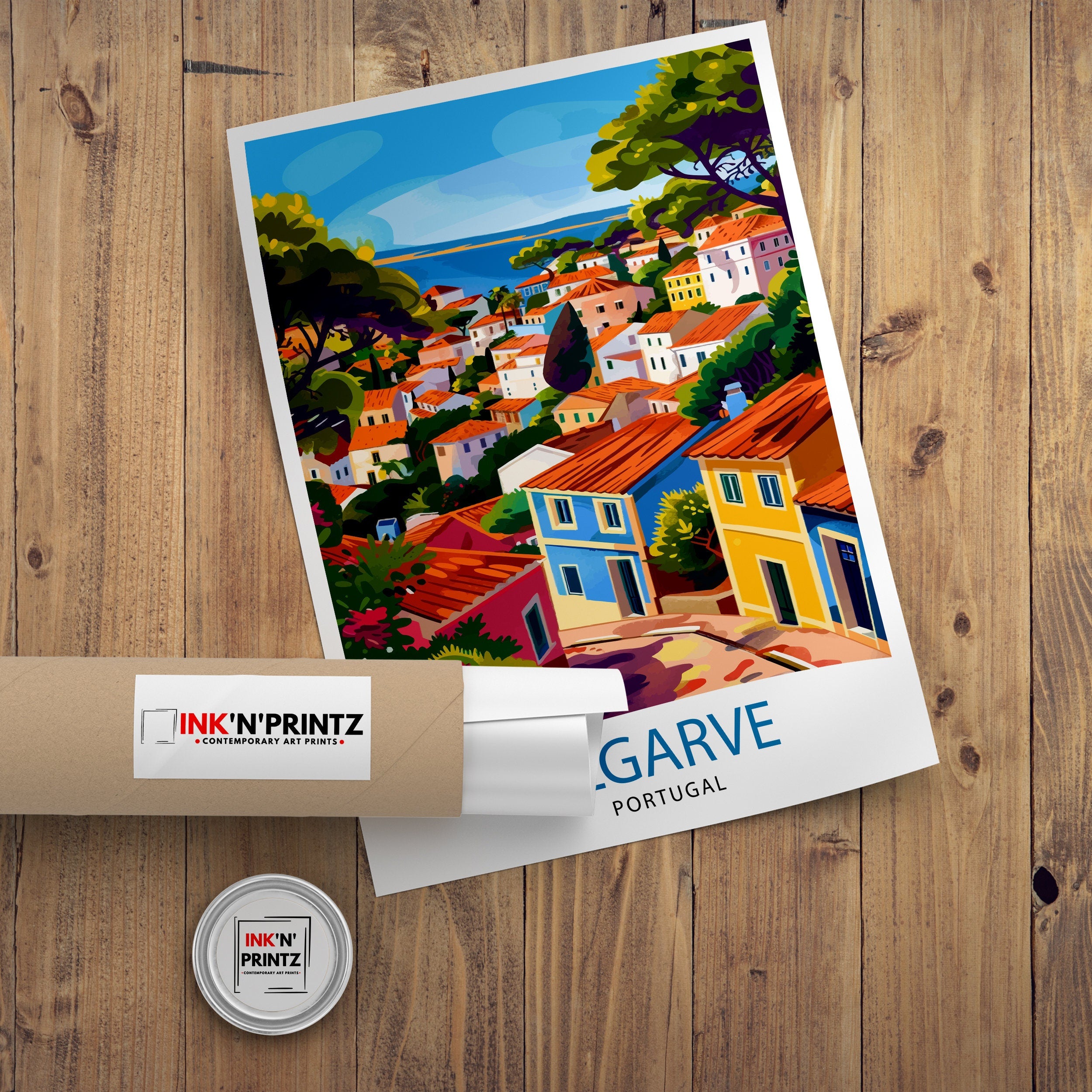 Algarve Portugal Travel Print Algarve Wall Decor Algarve Poster Portugal Travel Prints Algarve Art Print Algarve Illustration Algarve Wall