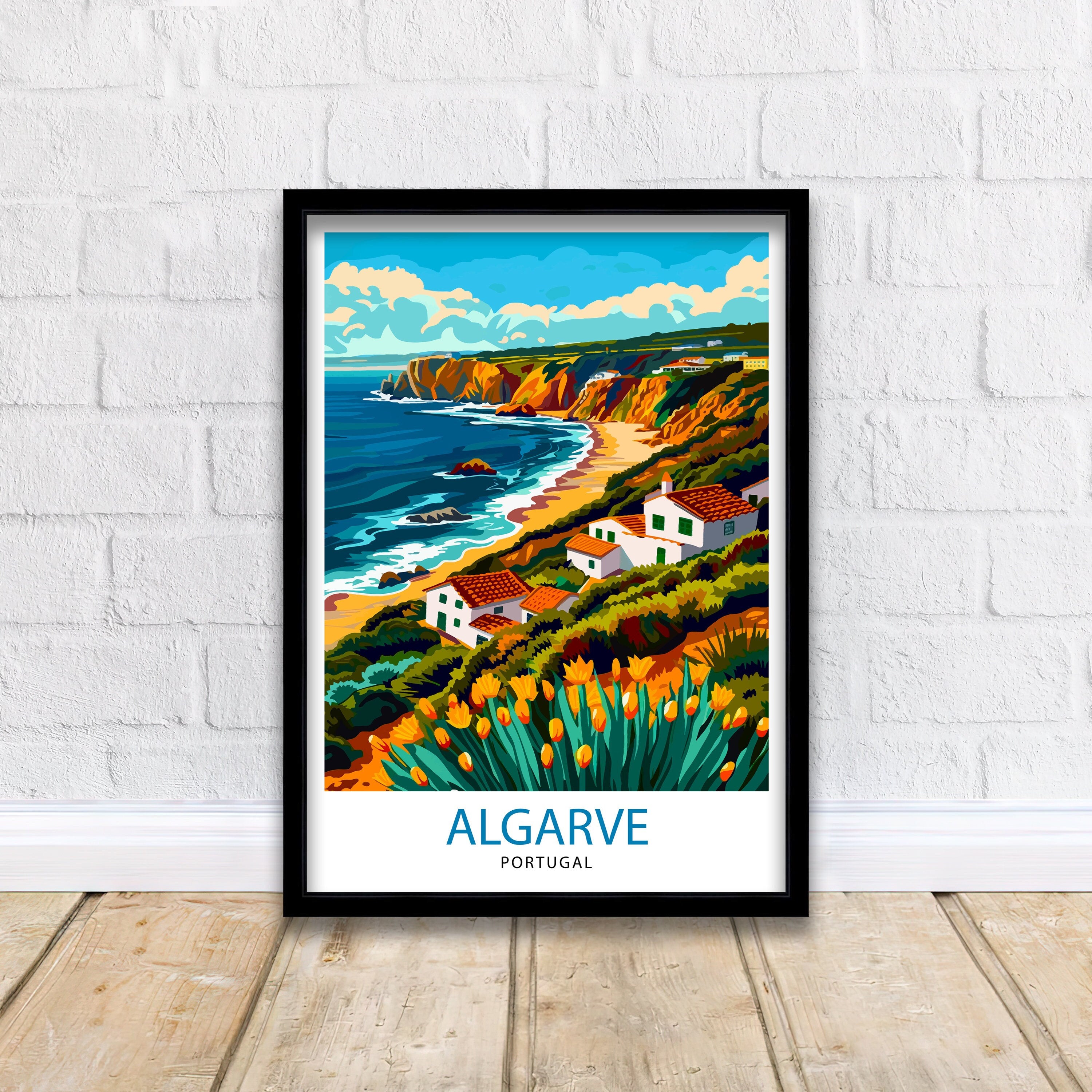 Algarve Portugal Travel Print Algarve Wall Decor Algarve Poster Portugal Travel Prints Algarve Art Print Algarve Illustration Algarve Wall
