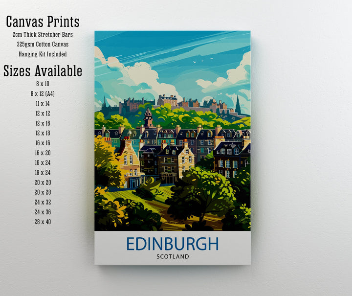 Edinburgh Scotland Travel Poster Edinburgh Wall Art Edinburgh Home Decor Scotland Illustration