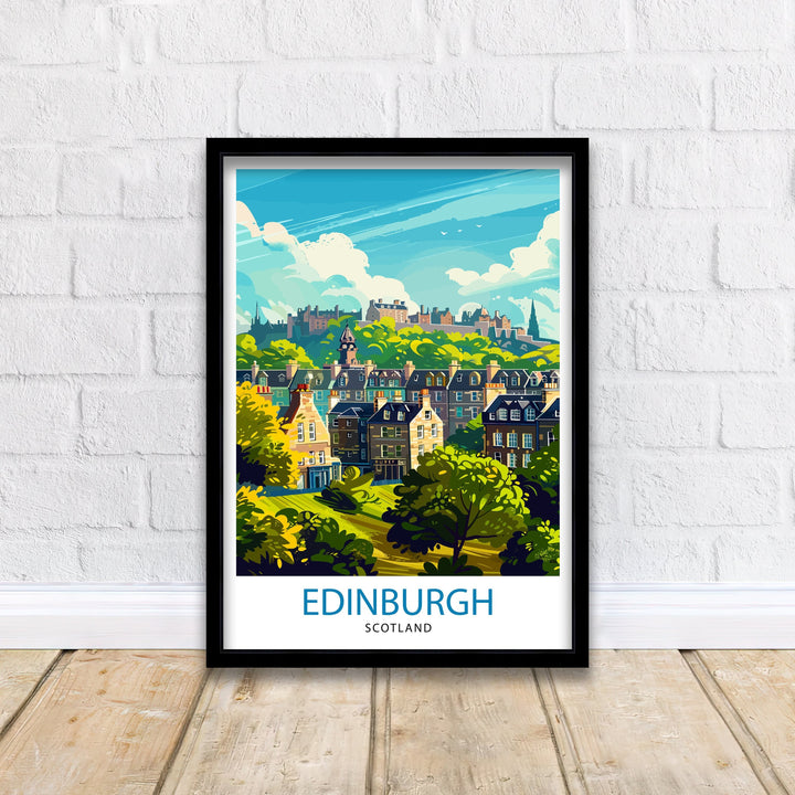 Edinburgh Scotland Travel Poster Edinburgh Wall Art Edinburgh Home Decor Scotland Illustration