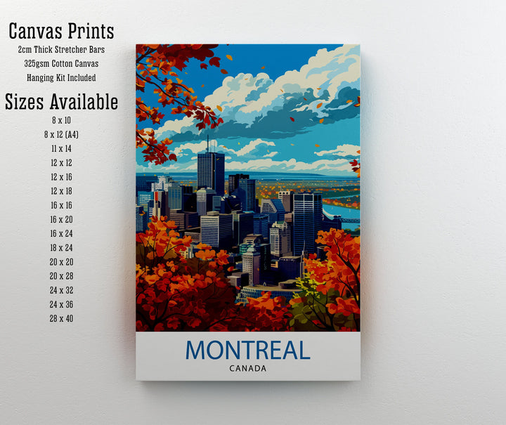 Montreal Canada Travel Poster Montreal Wall Art Montreal Home Decor Canada Illustration Travel Poster Gift for Montreal Canada Home Decor