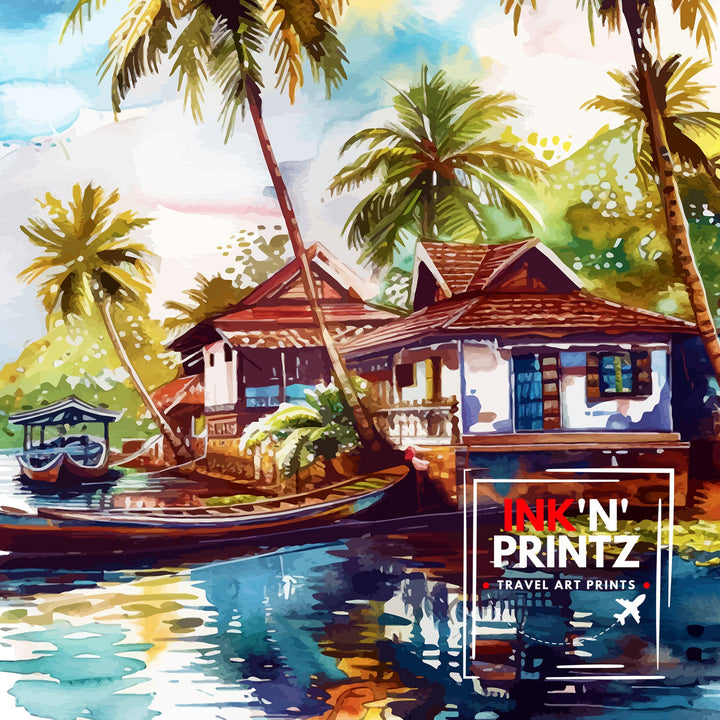 Kerala India Travel Poster