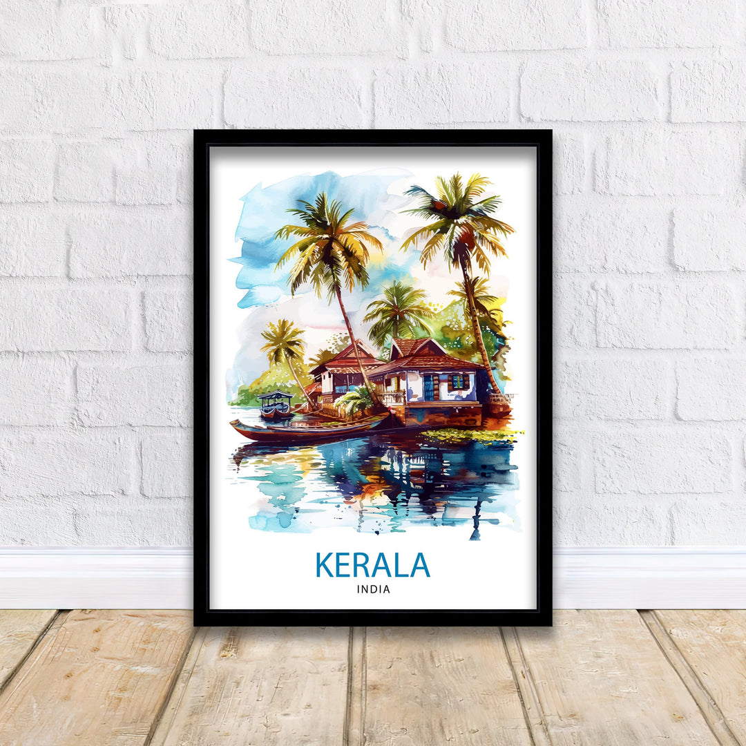 Kerala India Travel Poster