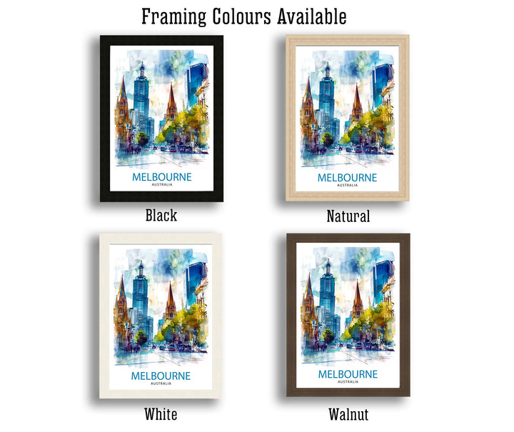 Melbourne Australia Travel Print Melbourne Cityscape Wall Decor Melbourne Poster Australia Travel Prints Melbourne Art Print Melbourne