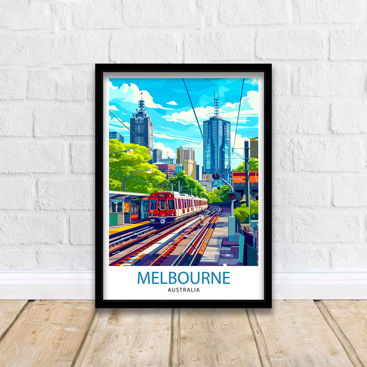 Melbourne Australia Travel Print Melbourne Cityscape Wall Decor Melbourne Poster Australia Travel Prints Melbourne Art Print Melbourne