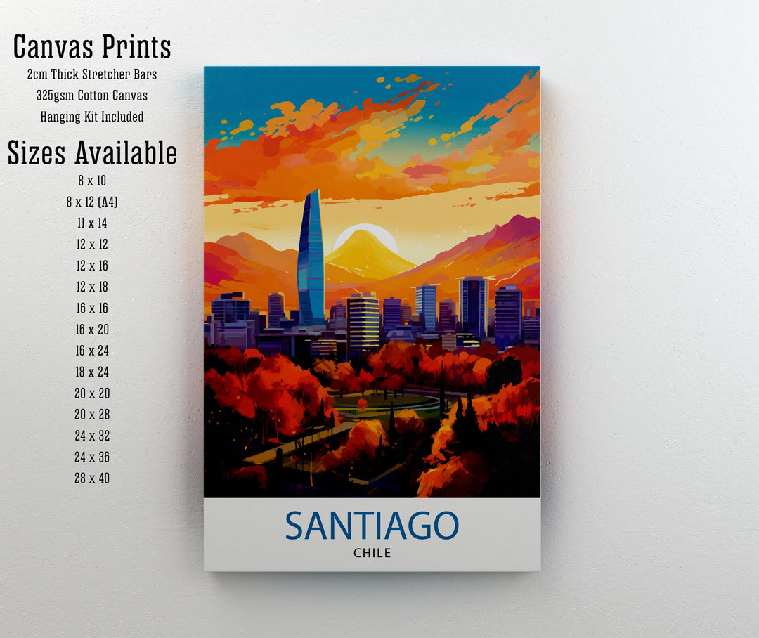 Santiago Chile Travel Poster