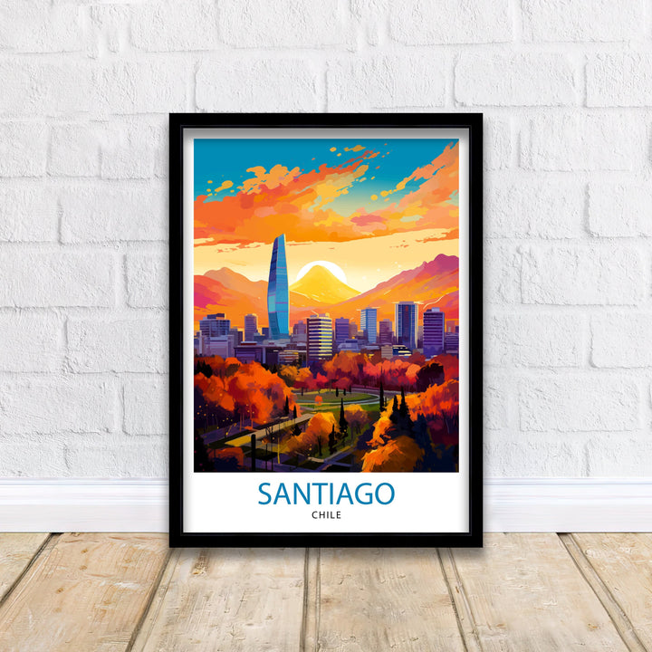 Santiago Chile Travel Print Wall Decor Wall Art Santiago Wall Hanging Home Décor Santiago Gift Art Lovers Chile Art Lover Gift Print Art