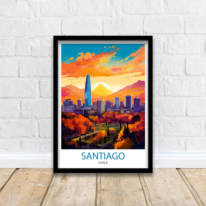 Santiago Chile Travel Poster