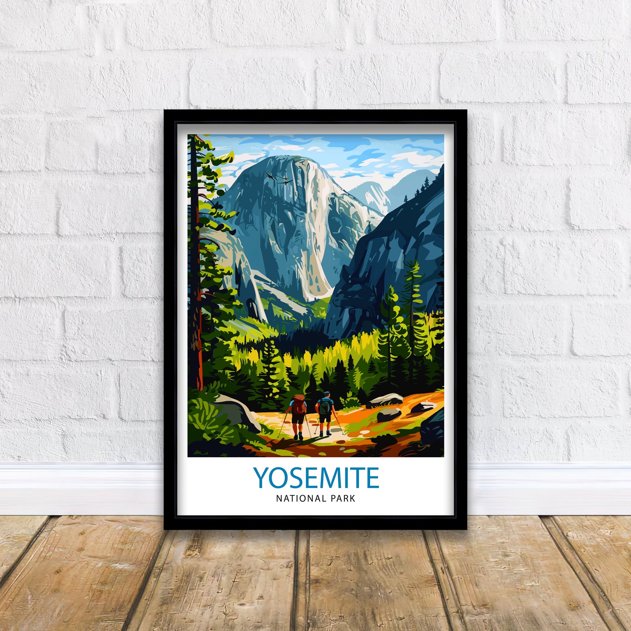 Yosemite National Park Travel Print| Yosemite Wall Art Yosemite Home Living Decor Yosemite Illustration Travel Poster Gift for Yosemite Fans