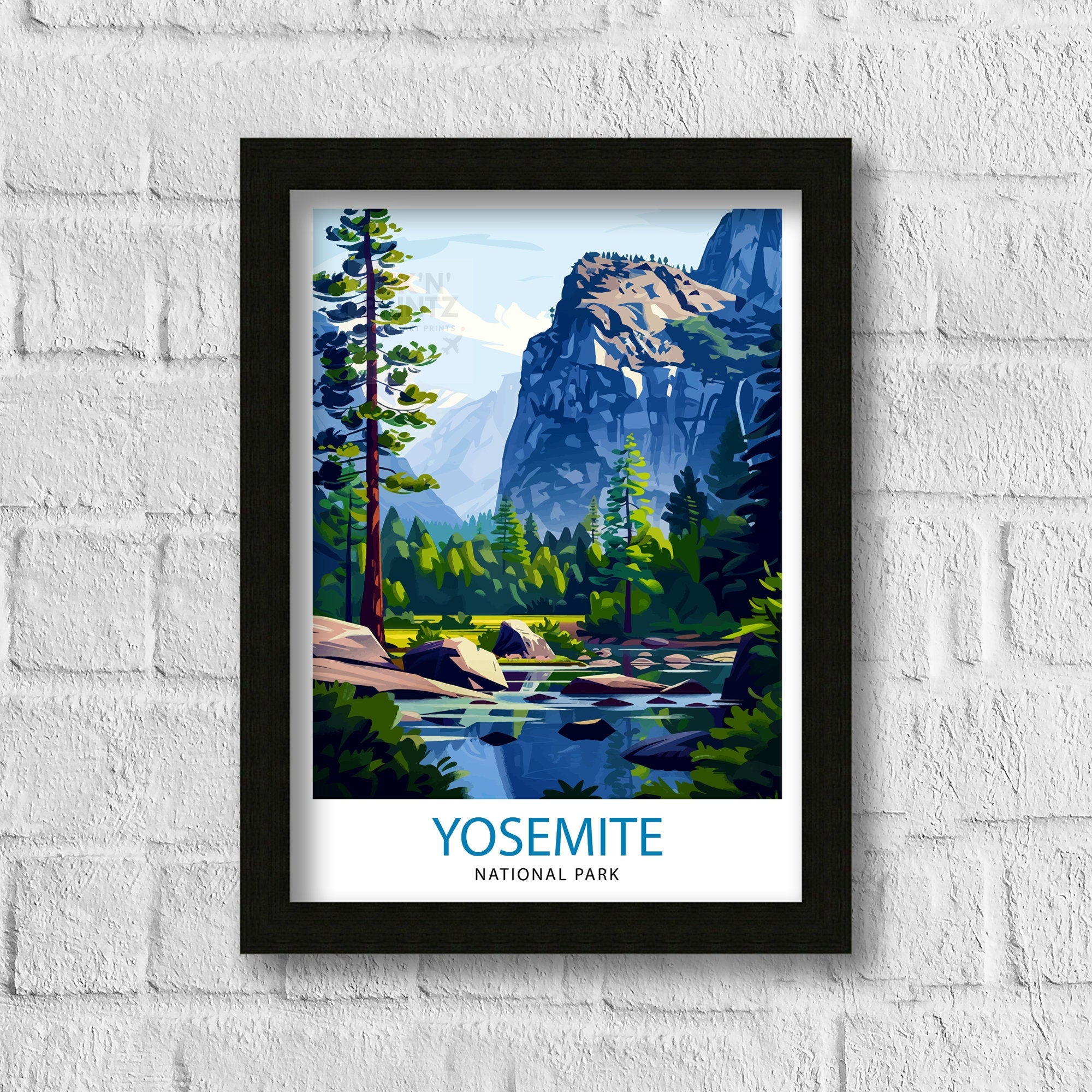 Yosemite National Park Travel Print| Yosemite Wall Art Yosemite Home Living Decor Yosemite Illustration Travel Poster Gift for Yosemite Fans