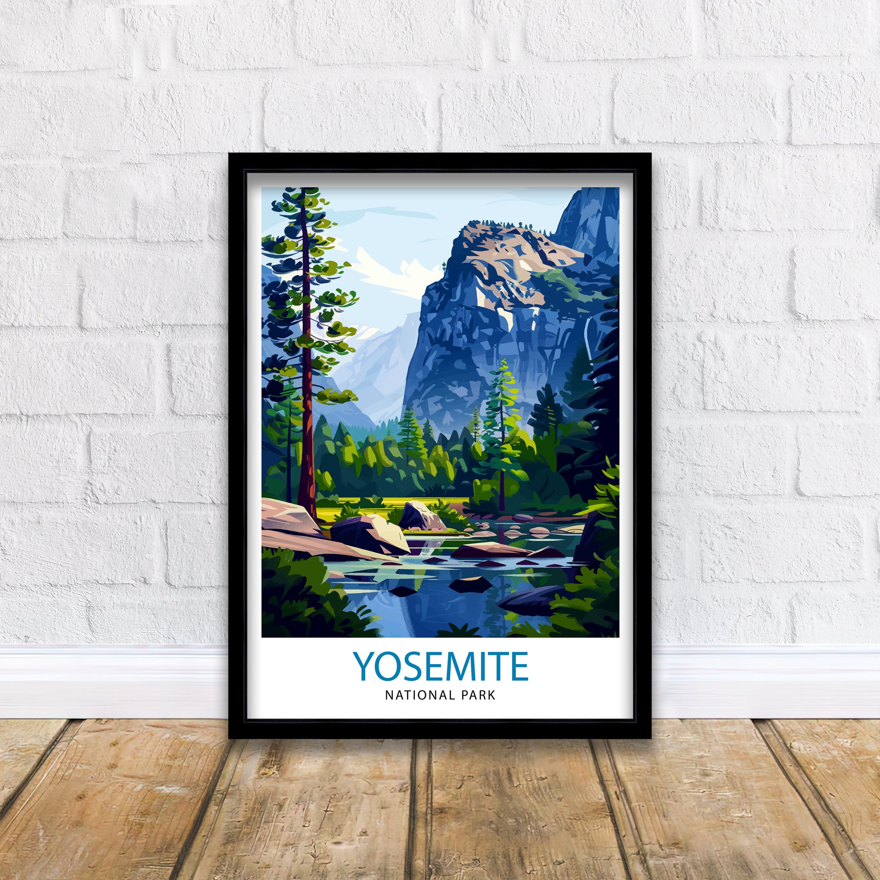 Yosemite National Park Travel Print| Yosemite Wall Art Yosemite Home Living Decor Yosemite Illustration Travel Poster Gift for Yosemite Fans