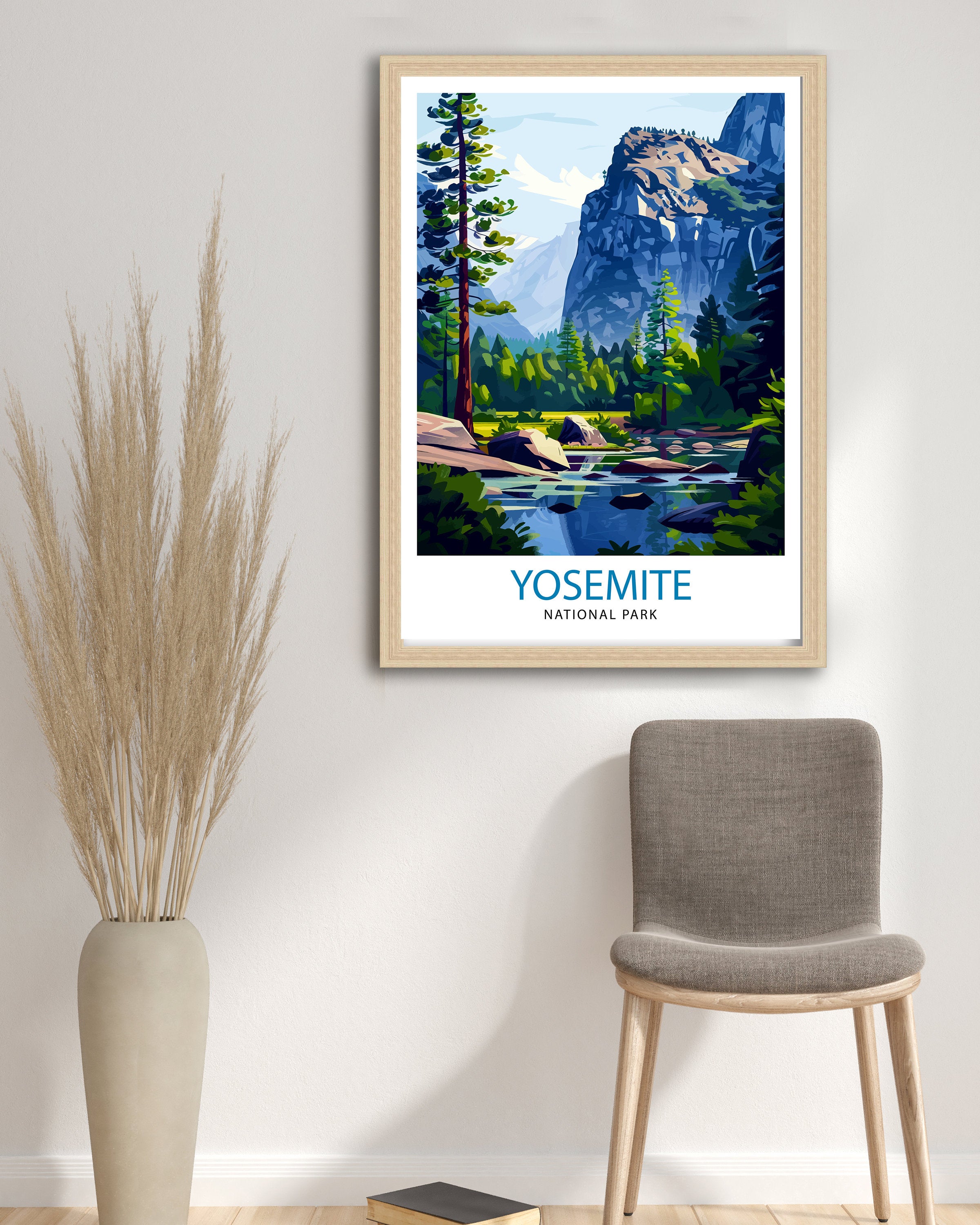 Yosemite National Park Travel Print| Yosemite Wall Art Yosemite Home Living Decor Yosemite Illustration Travel Poster Gift for Yosemite Fans