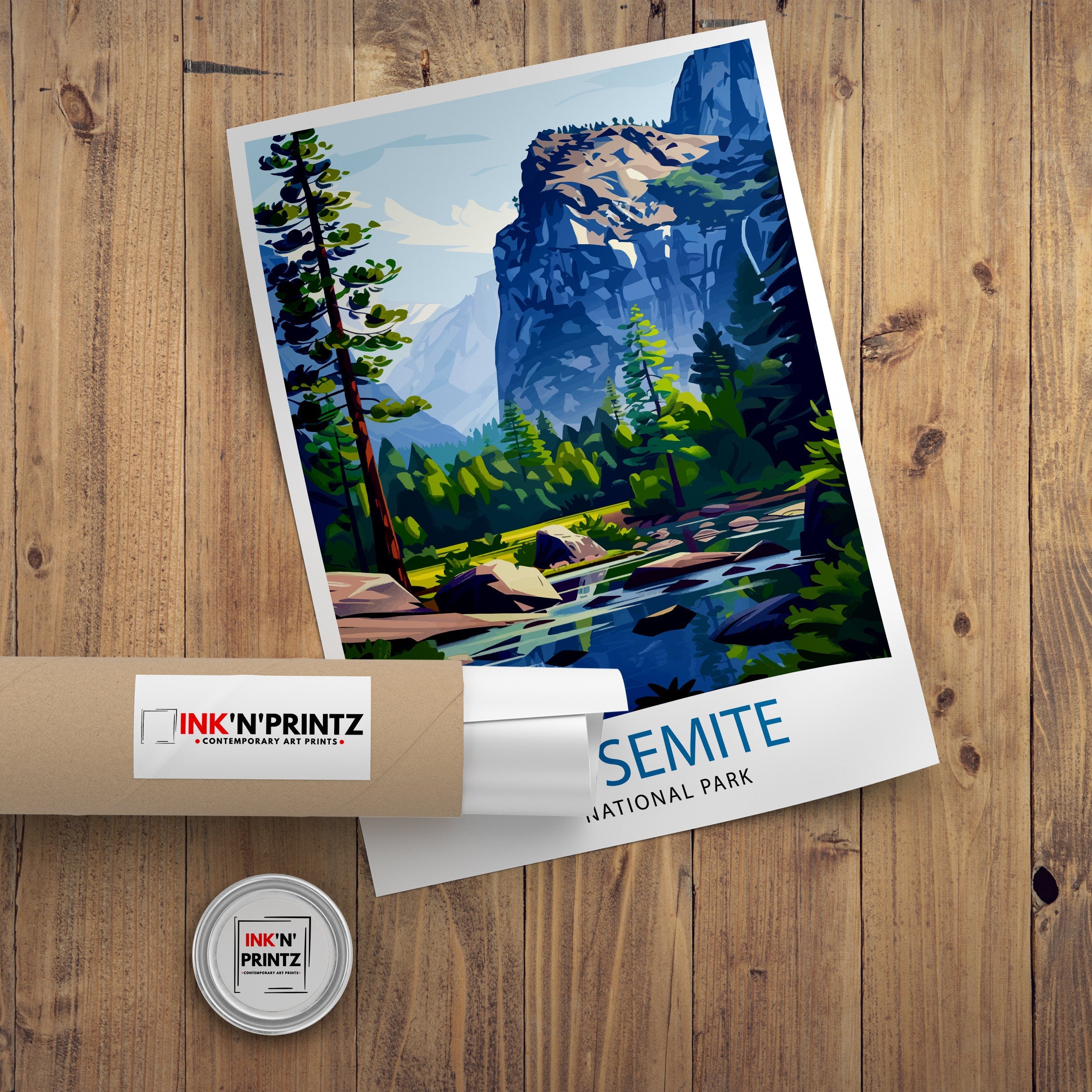 Yosemite National Park Travel Print| Yosemite Wall Art Yosemite Home Living Decor Yosemite Illustration Travel Poster Gift for Yosemite Fans