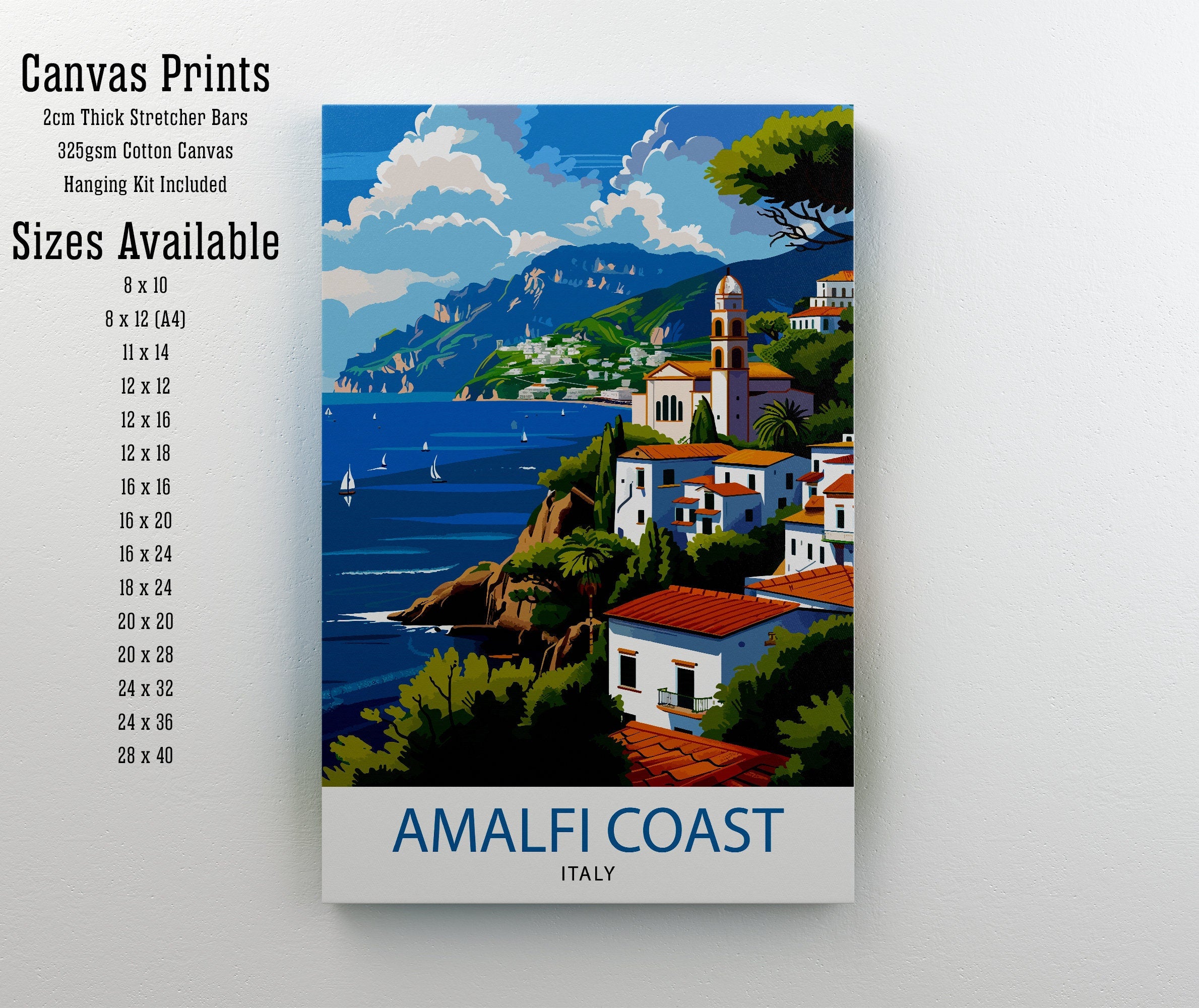 Amalfi Coast Italy Travel Print Amalfi Coast Wall Decor Amalfi Coast Poster Italy Travel Prints Amalfi Coast Art Print Amalfi Coast