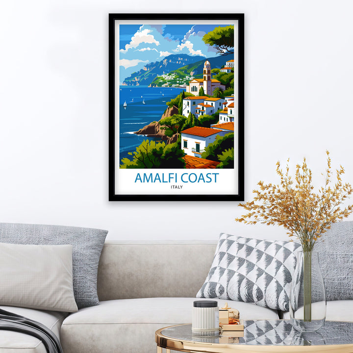 Amalfi Coast Italy Travel Poster Amalfi Coast