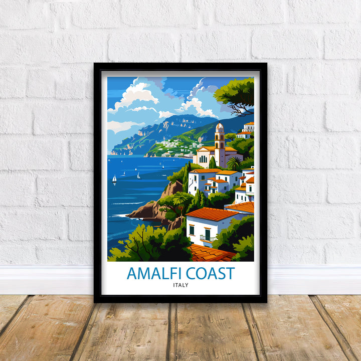 Amalfi Coast Italy Travel Poster Amalfi Coast