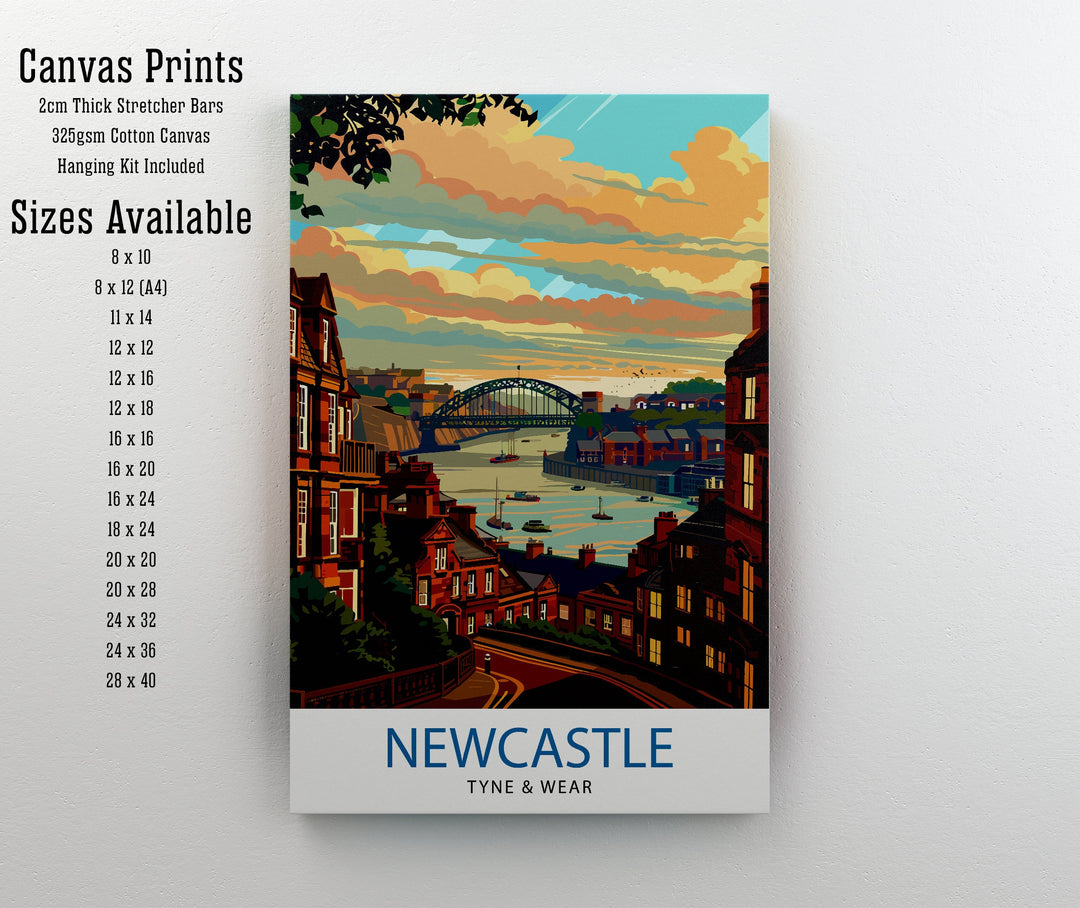 Newcastle upon Tyne Travel Poster Newcastle