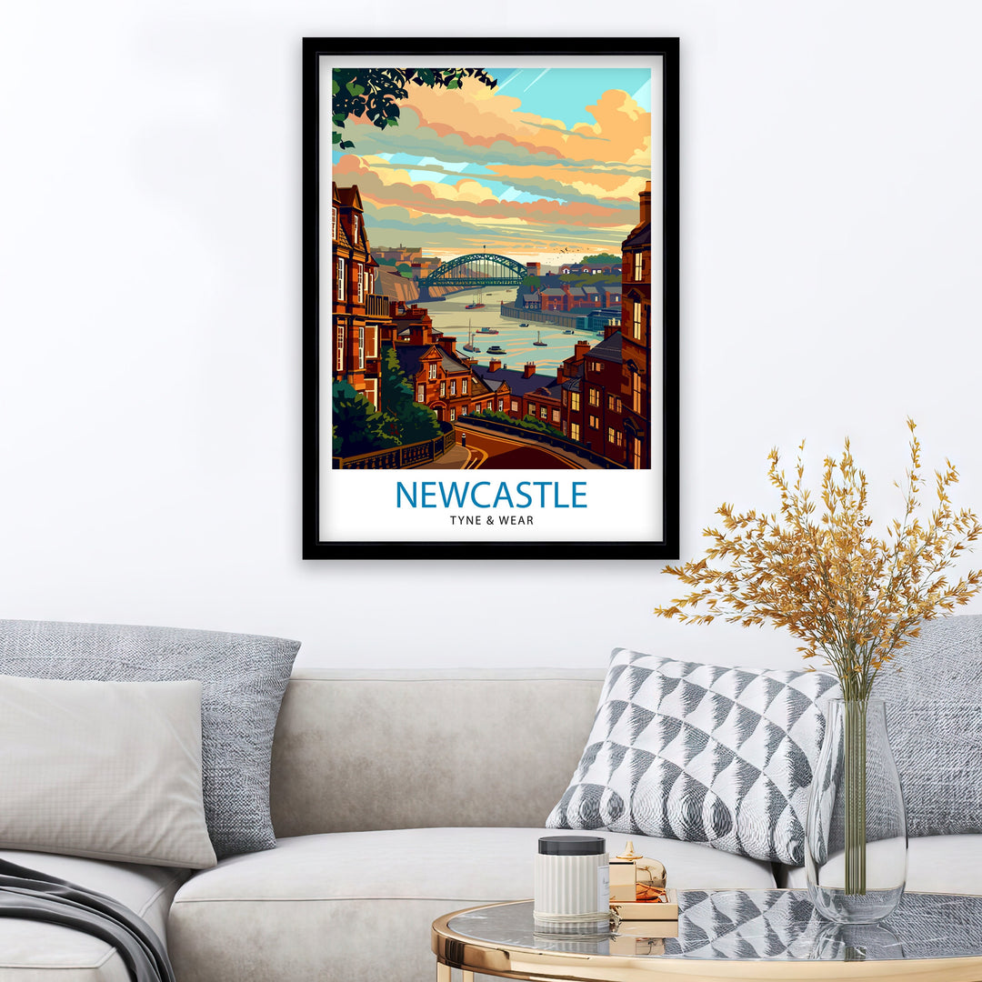 Newcastle upon Tyne Travel Poster Newcastle