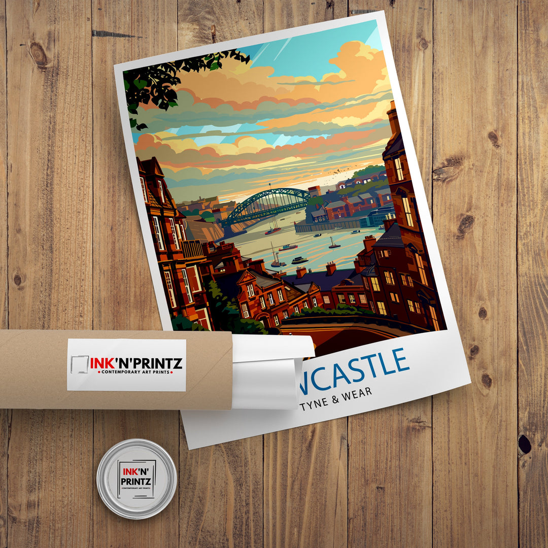 Newcastle upon Tyne Travel Poster Newcastle