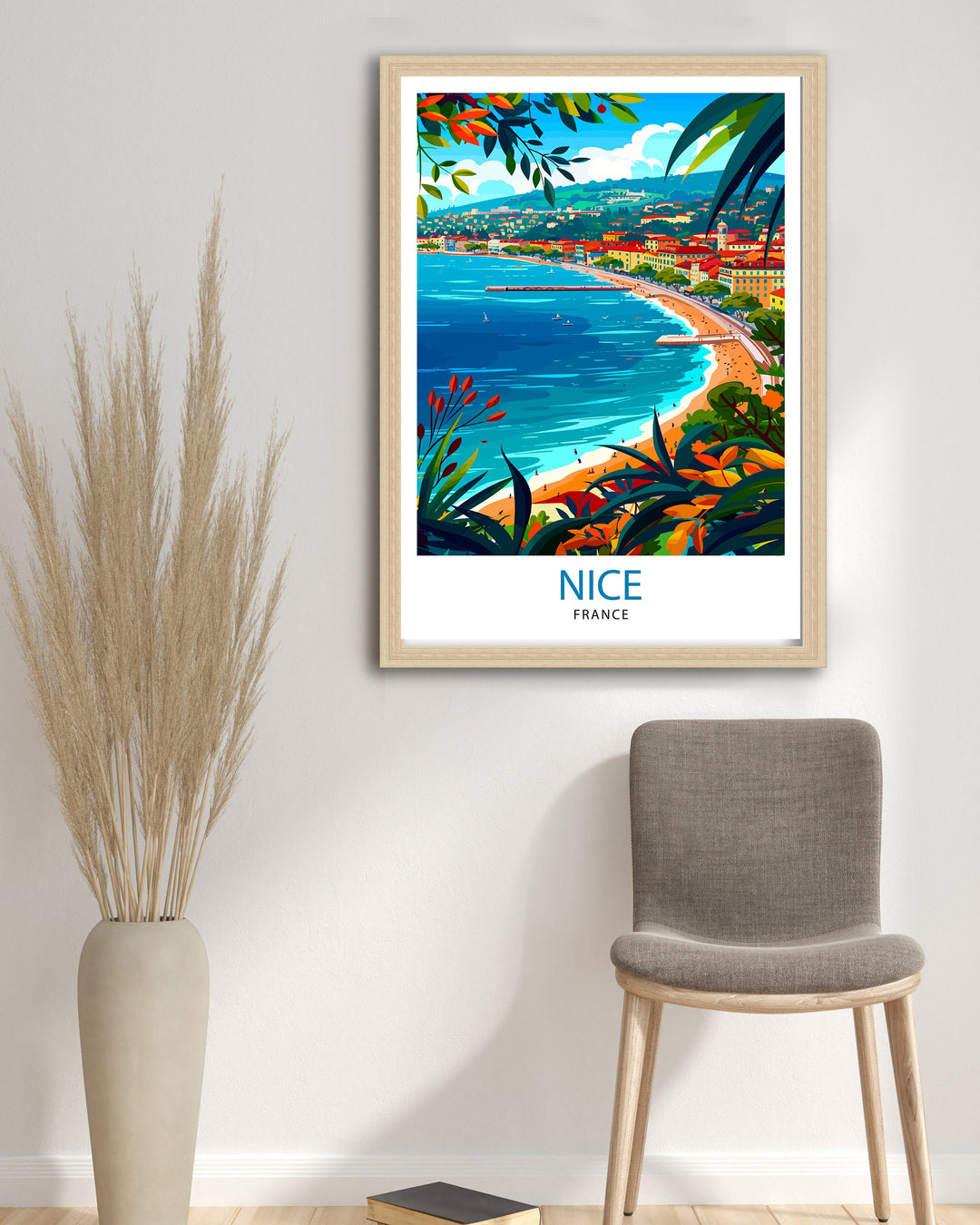 Nice France Travel Poster Nice Wall Art Nice Poster French Riviera Decor Nice Art Poster Nice Illustration Nice