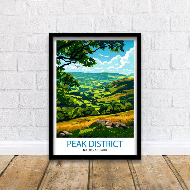 Peak District Travel Poster Peak District Wall Art Peak District Home Decor Peak District Illustration Peak District UK Travel Poster Gift