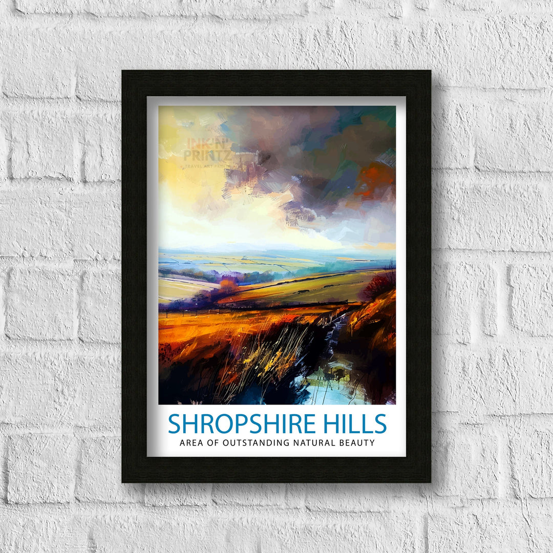 Shropshire Hills Travel Poster Shropshire