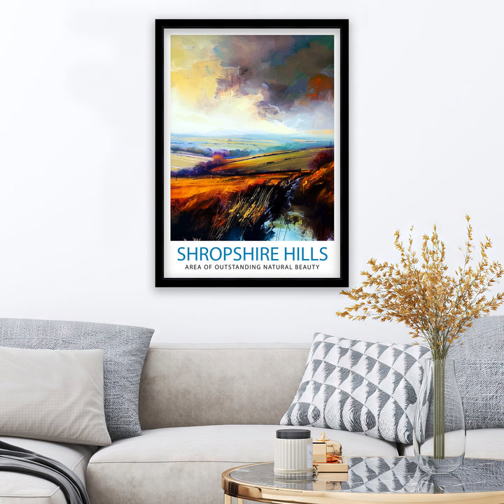 Shropshire Hills Travel Poster Shropshire