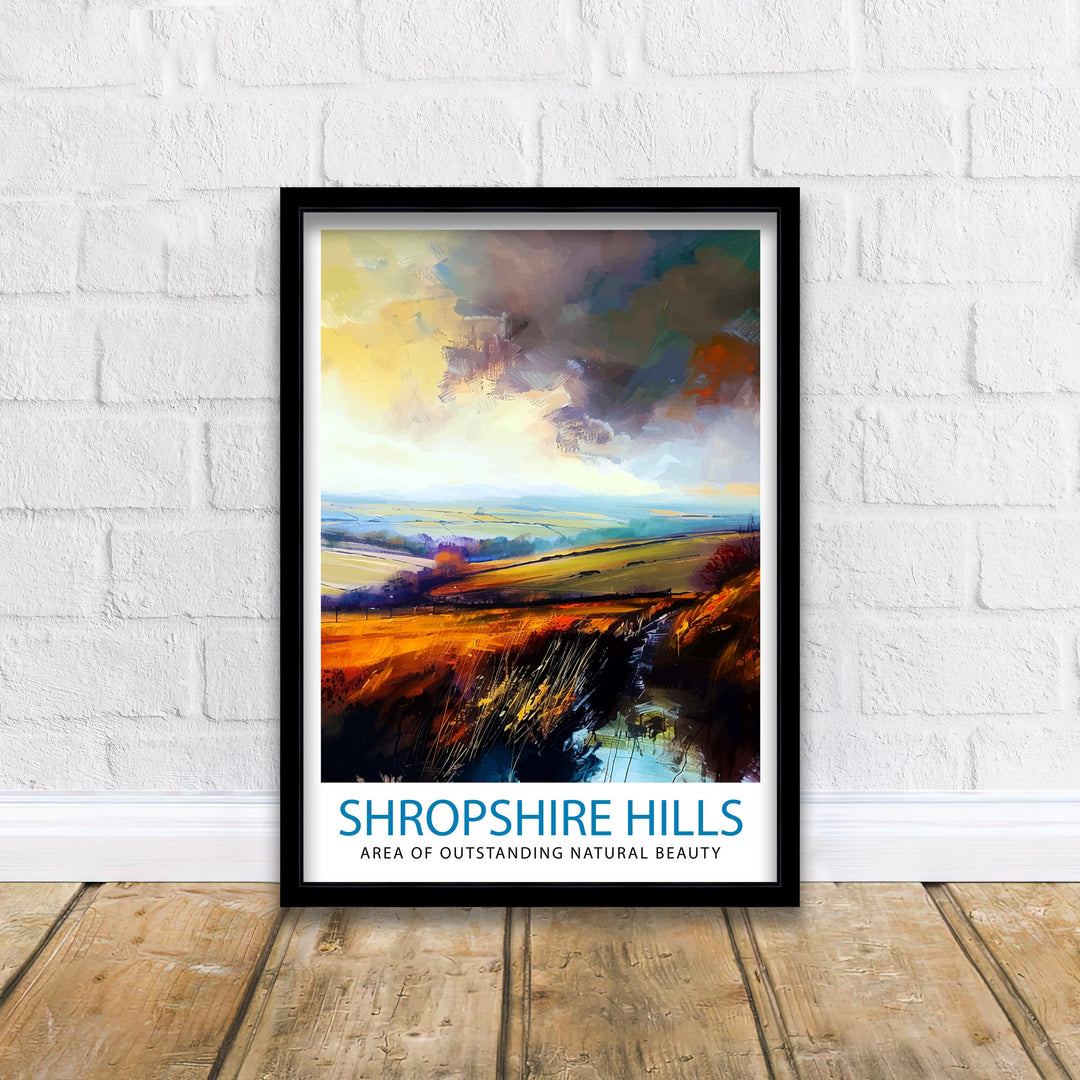 Shropshire Hills Travel Poster Shropshire