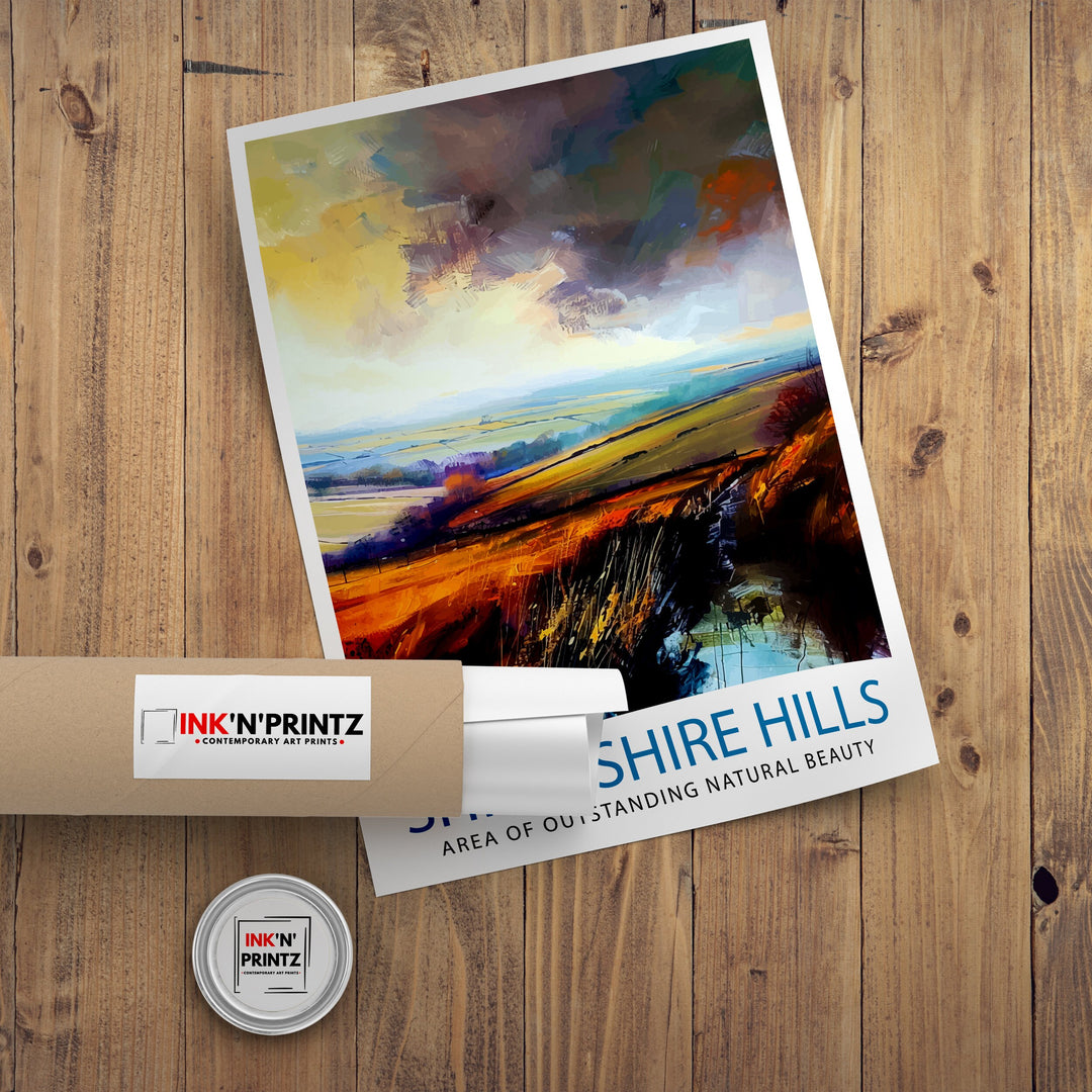 Shropshire Hills Travel Poster Shropshire