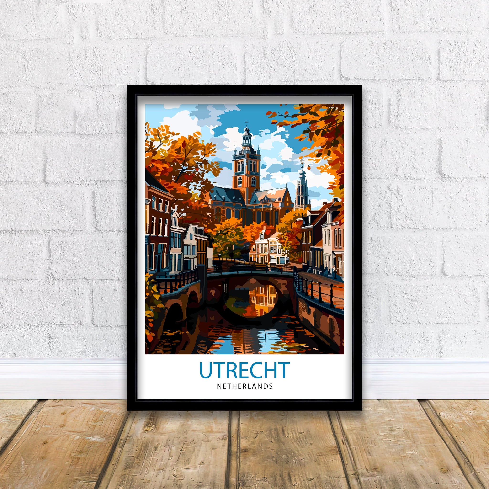 Utrecht Netherlands Travel Print Utrecht Wall Decor Utrecht Home Living Decor Utrecht Illustration Travel Poster Gift for Netherlands