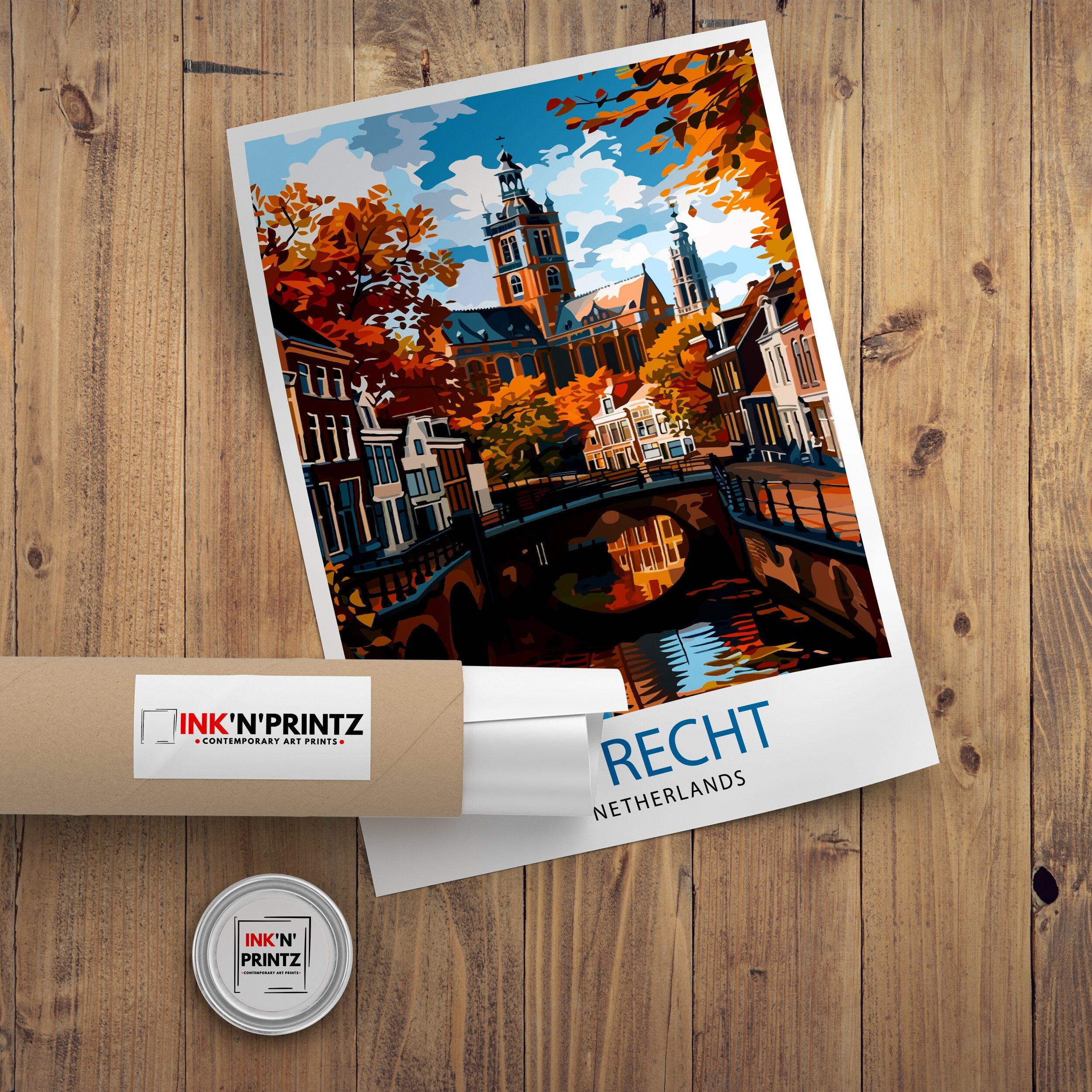 Utrecht Netherlands Travel Print Utrecht Wall Decor Utrecht Home Living Decor Utrecht Illustration Travel Poster Gift for Netherlands