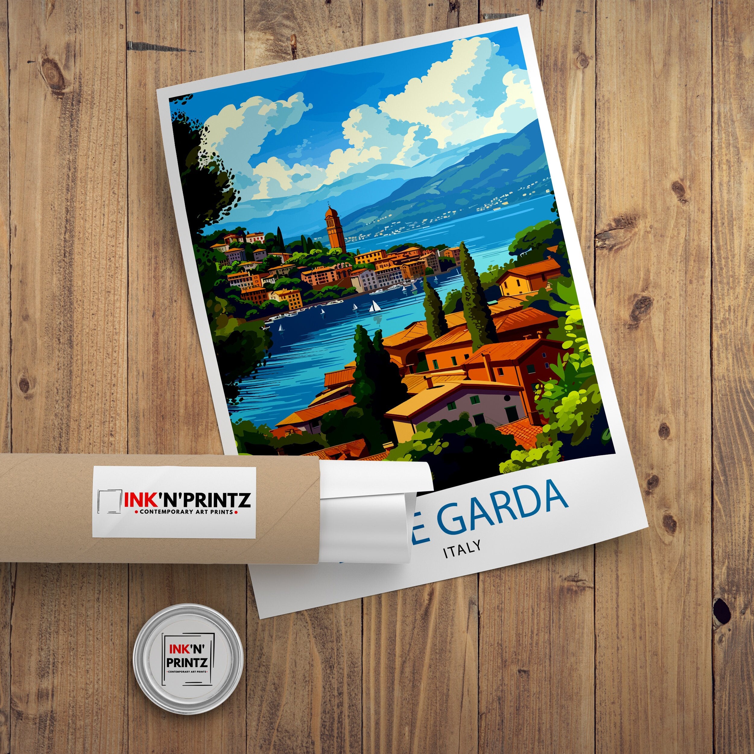 Lake Garda Italy Travel Print Lake Garda Wall Art Italy Travel Poster Lake Garda Home Decor Italy Illustration Gift for Italy Lovers