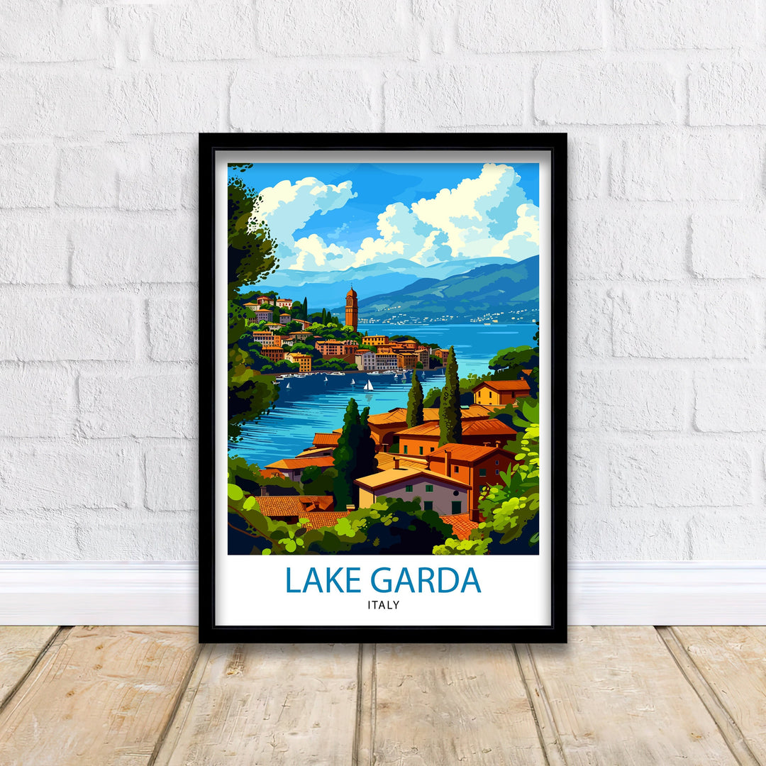 Lake Garda Italy Travel Poster Lake Garda Wall Art Italy Travel Poster Lake Garda Home Decor Italy Illustration Gift for Italy Lovers