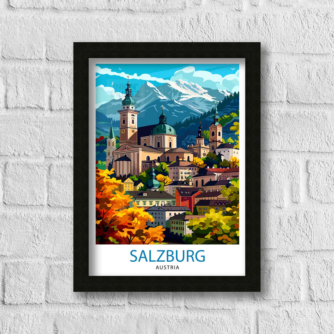 Salzburg Austria Travel Poster Salzburg