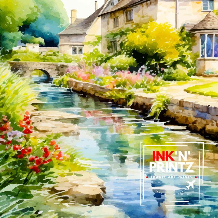 Bibury Travel Print Wall Decor Wall Art Bibury Wall Hanging Home Décor Bibury Gift Art Lovers England Art Lover Gift Print Art