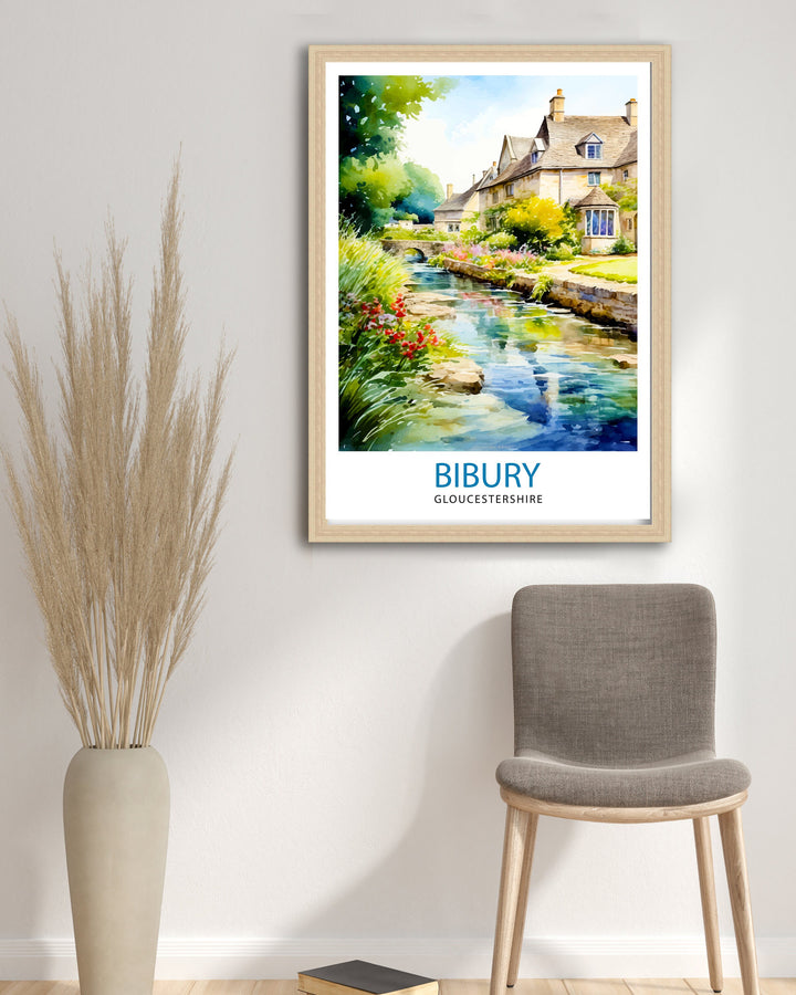 Bibury Travel Print Wall Decor Wall Art Bibury Wall Hanging Home Décor Bibury Gift Art Lovers England Art Lover Gift Print Art