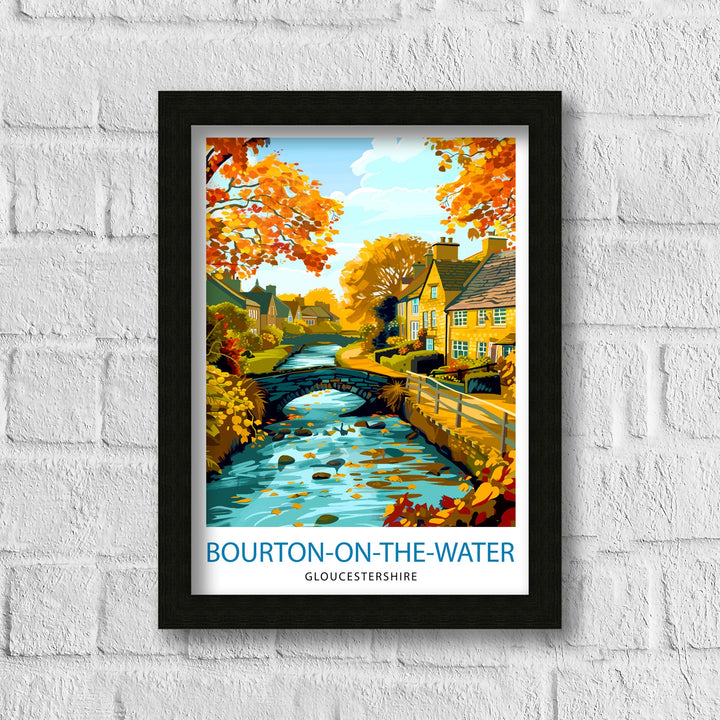 Bourton on Water Cotswolds Travel Print Wall Art, Home Decor Cotswolds Illustration Travel Poster Gift for Travelers