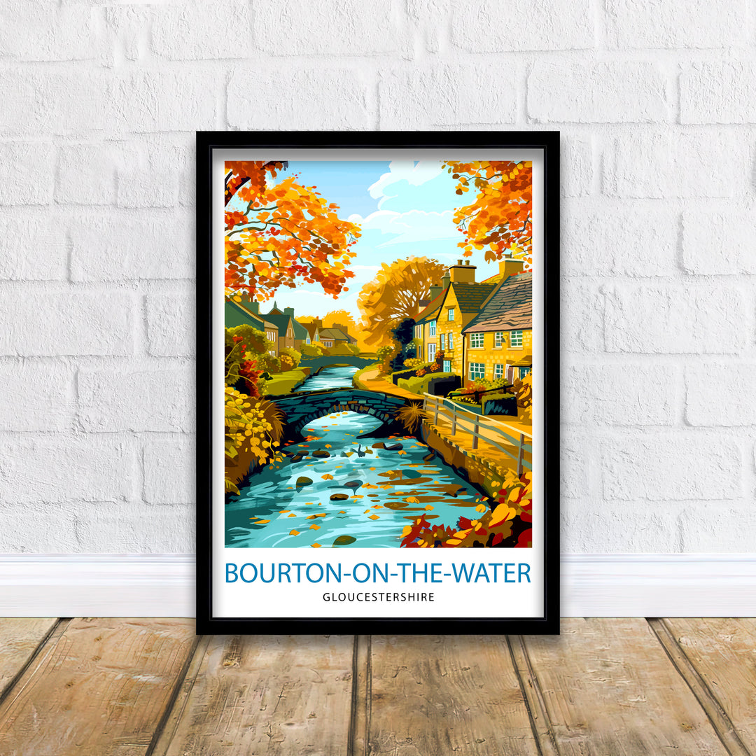 Bourton on Water Cotswolds Travel Print Wall Art, Home Decor Cotswolds Illustration Travel Poster Gift for Travelers